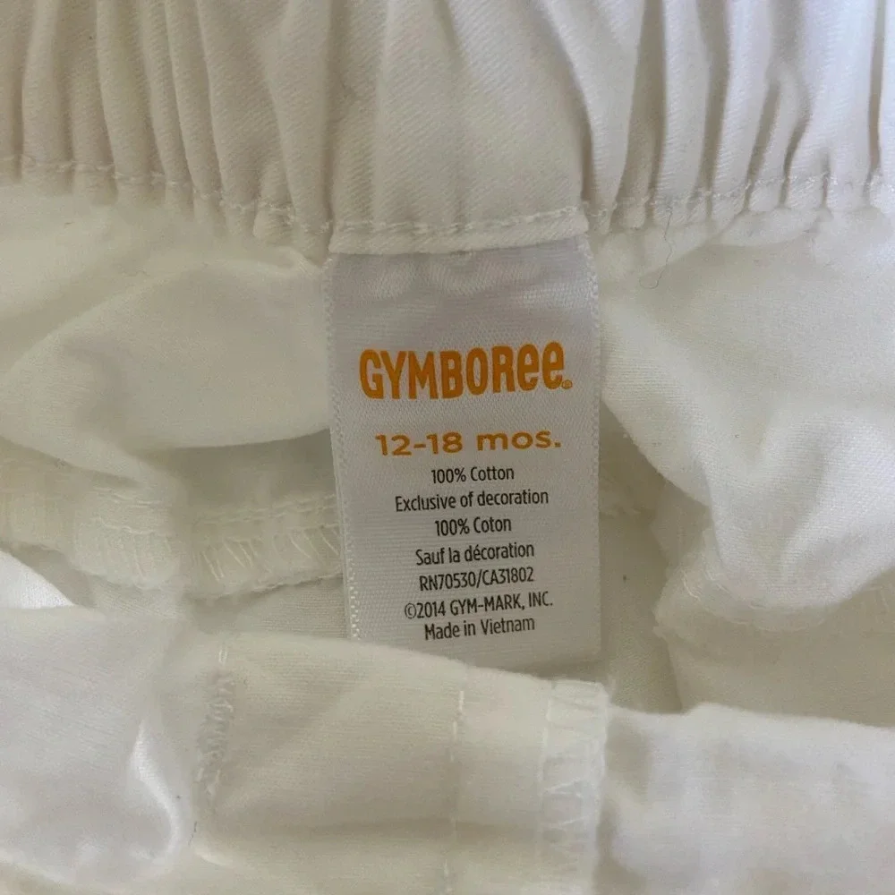 EUC | Gymboree baby girl’s white whale patch pants — 12-18 months‎